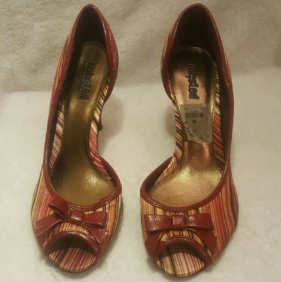Unlisted by Kenneth Cole Striped Peep Toe Heels - Picture 3 of 3