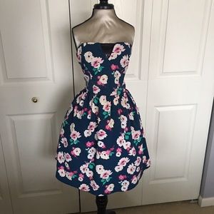 Strapless Floral Dress