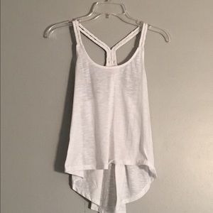 White high low tank top