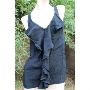 Black Tank Top with Ruffles
