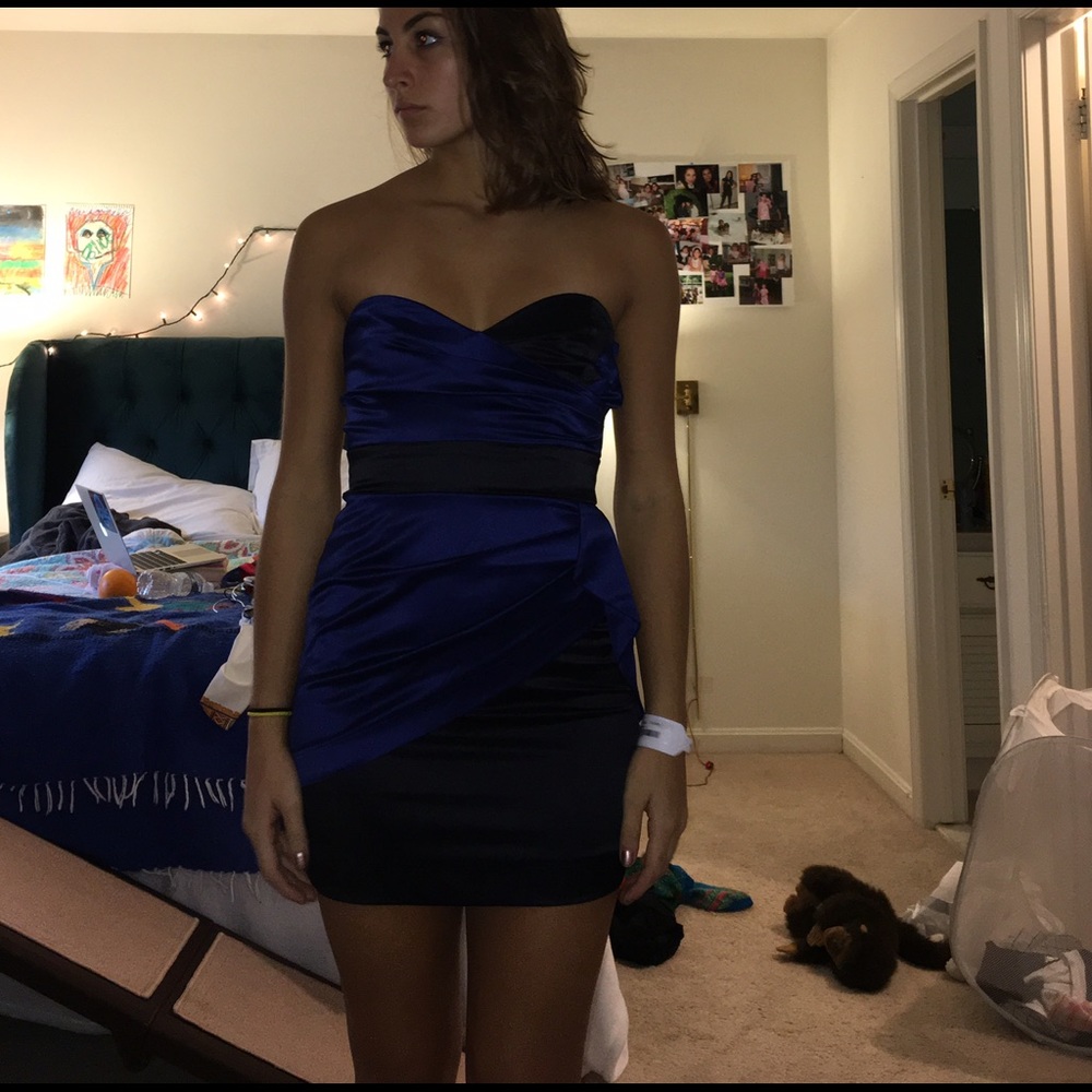Mini black and blue dress