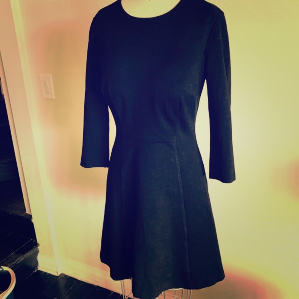 Trina Turk Black Long Sleeve Fitted Jersey Dress 4