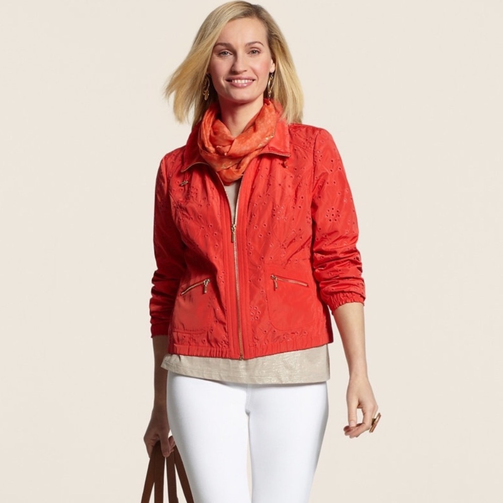 Zenergy by Chico's Amelia All-Over Eyelet Jacket