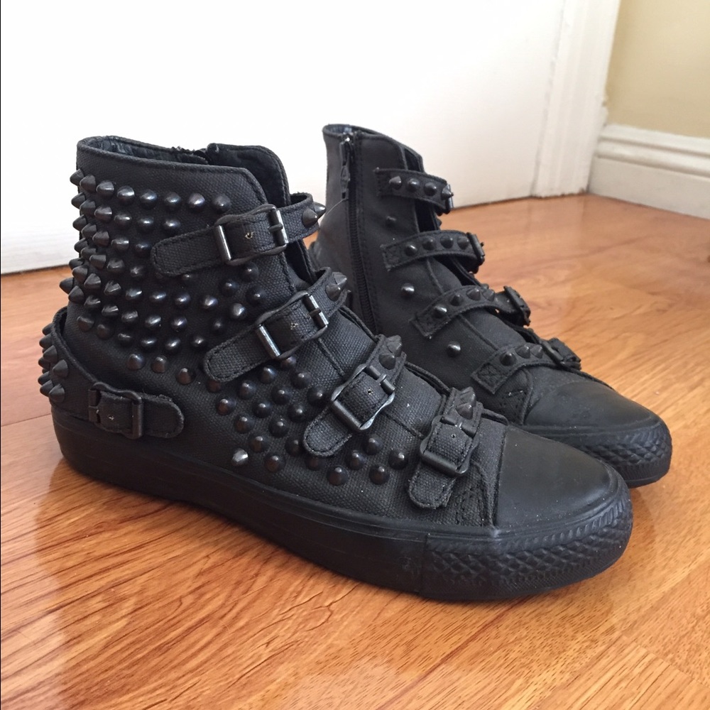 ASH studded leather hi-top sneakers