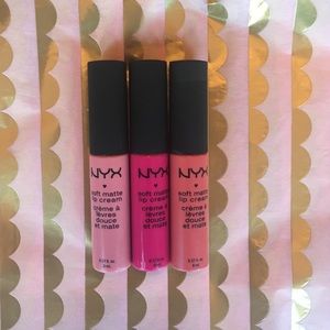 Set of 3 NYX soft matte lip cream
