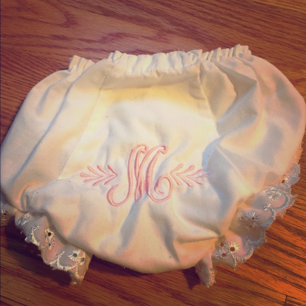 Monagrammed M diaper cover