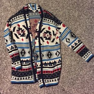 Aztec printed cozy cardigan