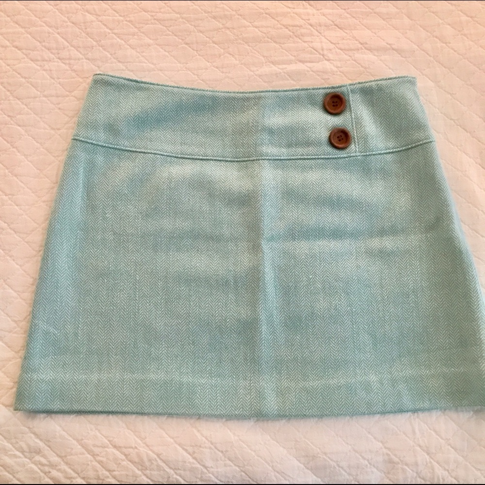 EUC Lilly Pulitzer Blue Herringbone Wool Skirt sz8