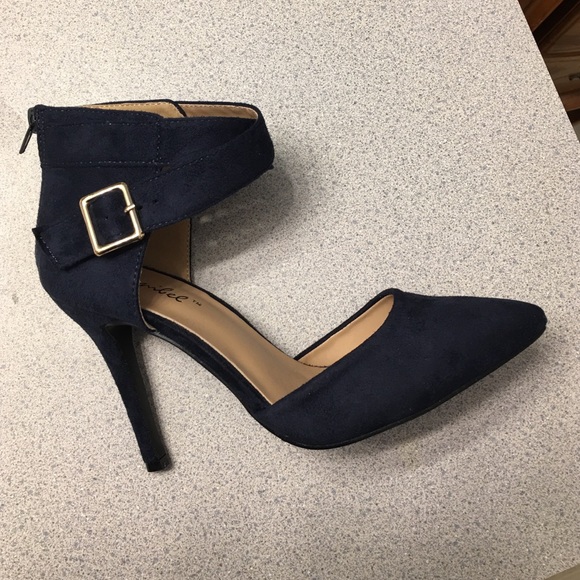 bonnibel Shoes - Blue wrap ankle heels