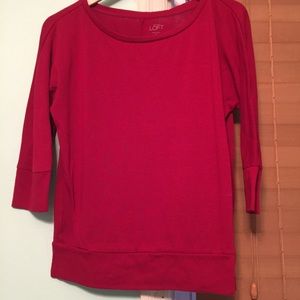"Ann Taylor LOFT" red 3/4 sleeved shirt