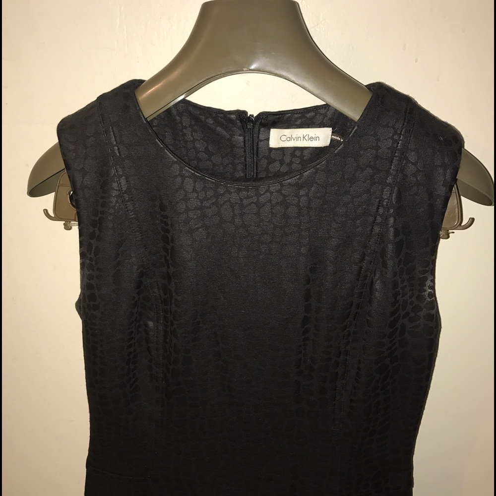 animal print mid length fitted Calvin Klein dress