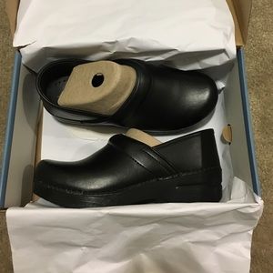 Black leather danskos
