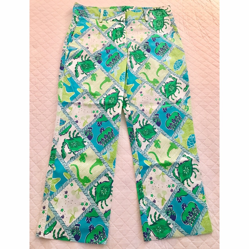 EUC Lilly Pulitzer Patchwork Capri Pants, sz 8