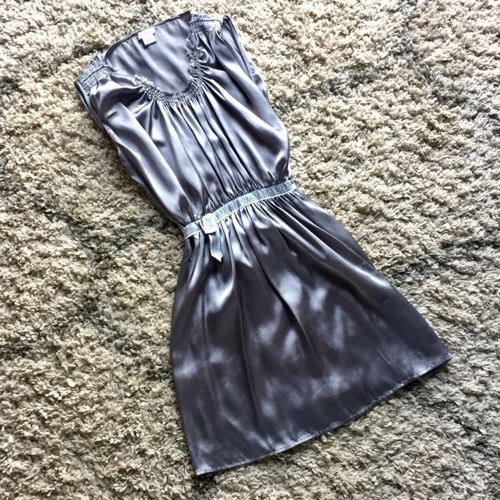 Gray satin dress