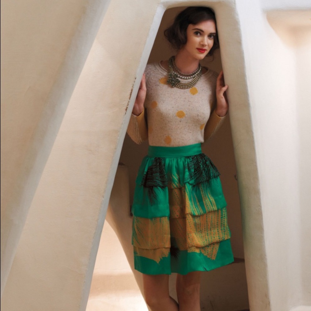 Crosshatch Ruffle Skirt by Sariah - Anthropologie