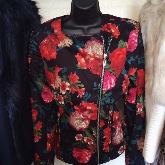 mark zunino Jackets & Blazers - Mark Zunino floral Moto jacket blazer.