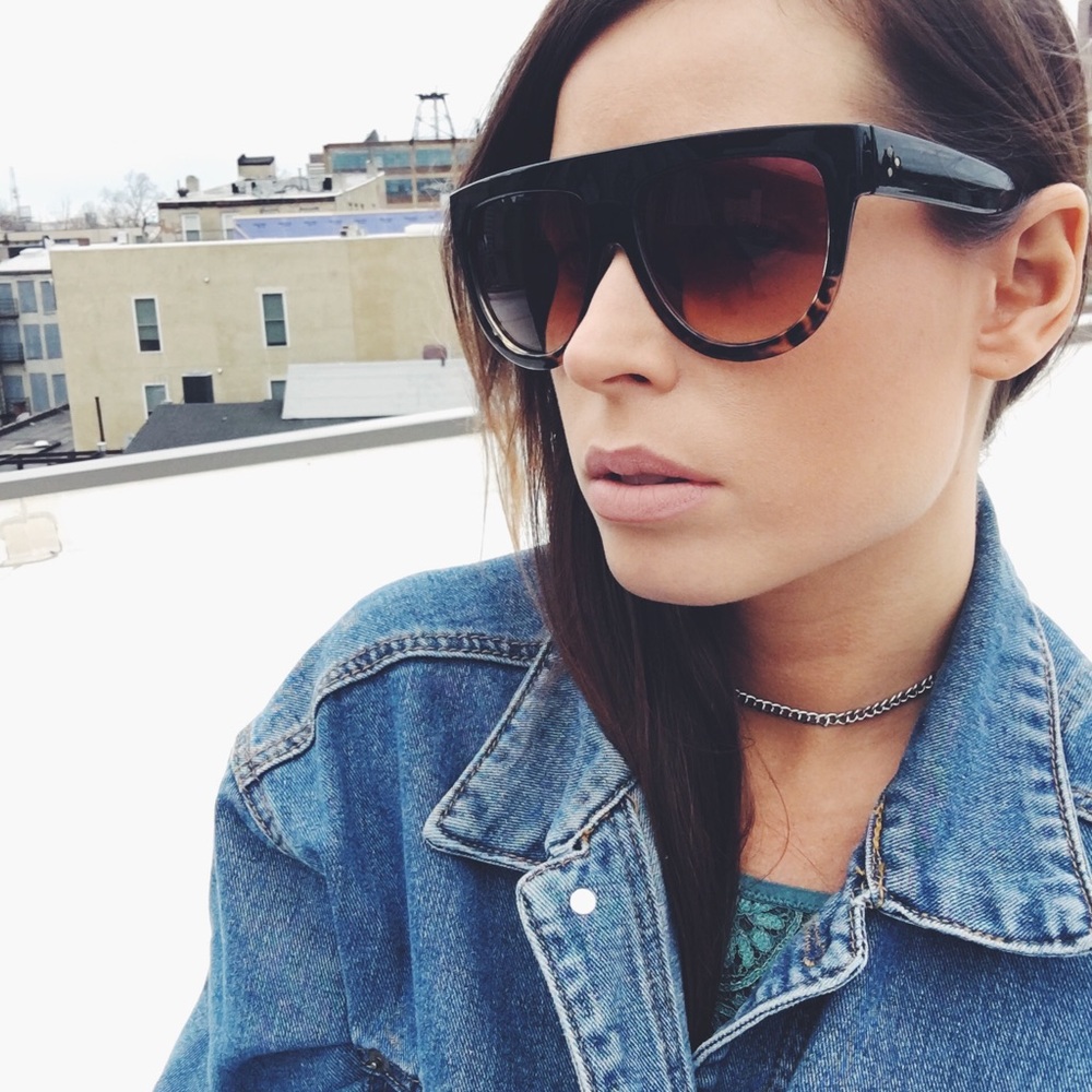 Beth Black & Leopard Flat Top Sunnies Sunglasses - Picture 4 of 6