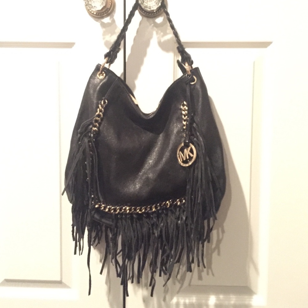 Authentic Michael Kors fringe hobo bag!