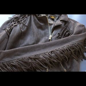 Audrey Boutique Boho Fringed Fitted Jacket