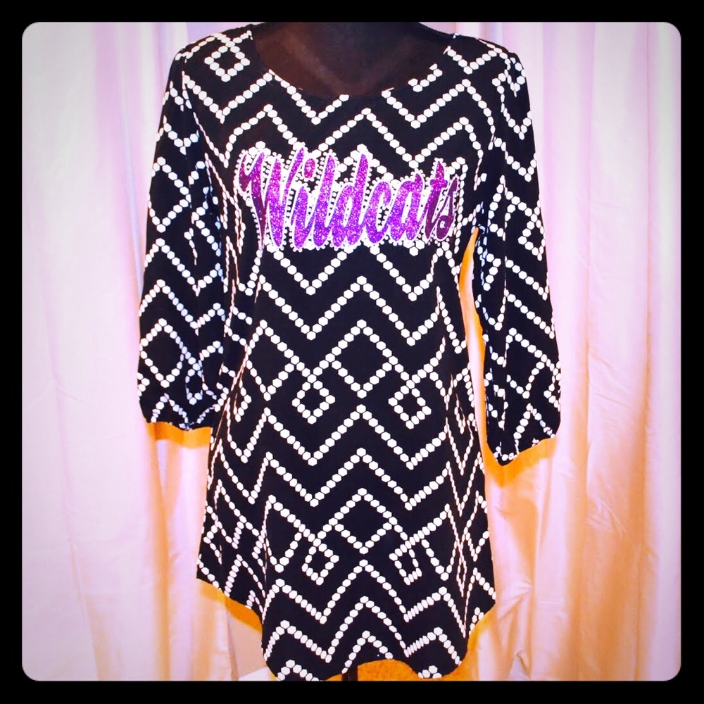 💜😼KSU Wildcats Glitter Tunic😼💜