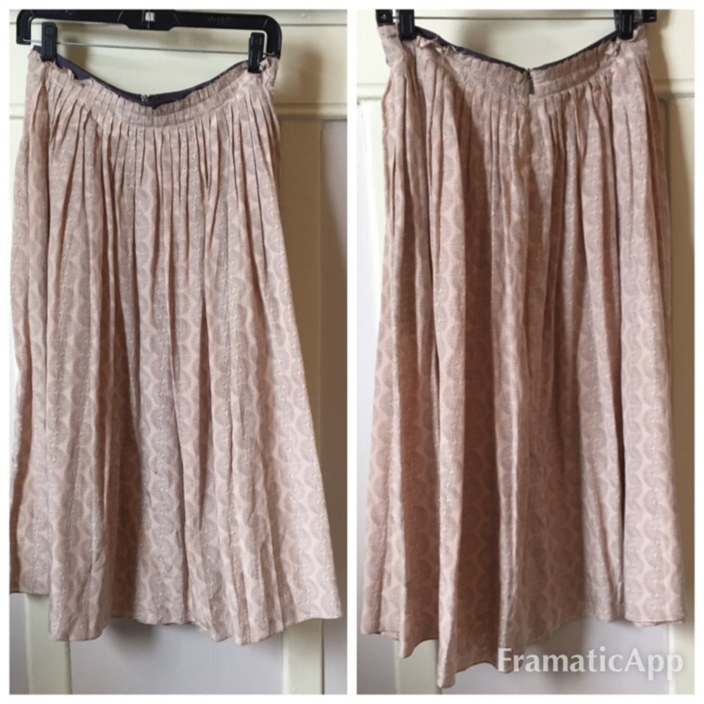 Blush Geren Ford pleated midi skirt NWT
