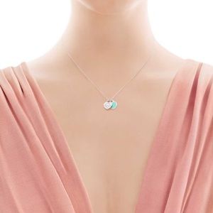 Mini double heard tag necklace