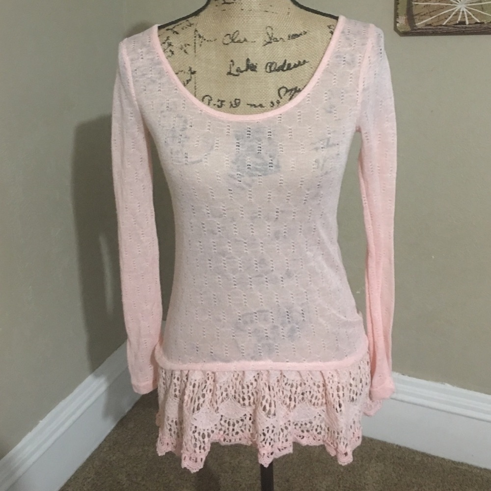 Rue 21 size small light sheer peach sweater