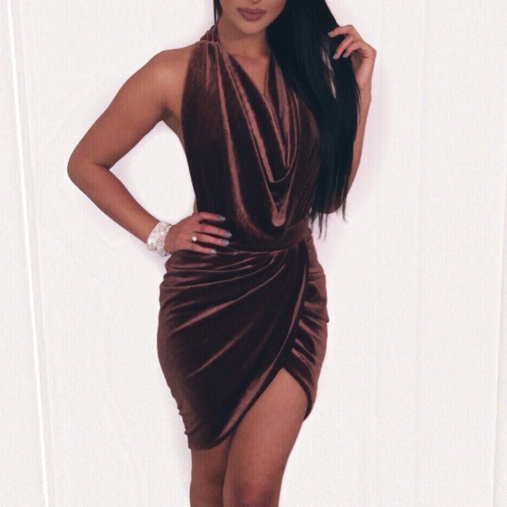 Brown Velvet dress worn once!