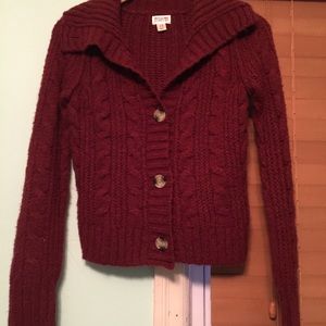 Red knit sweater