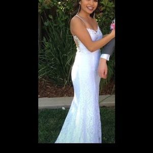 WHITE LACE PROM/BALL DRESS FOR SALE!!