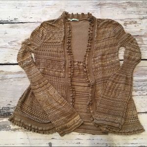 Maurices large brown Ruffle Cardigan!