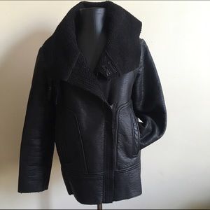 Forever21 Vegan Leather Shearling Jacket
