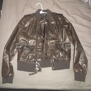 Brown leather jacket