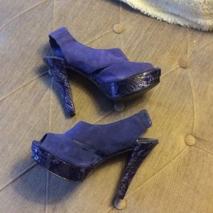 BCBG Purple Suede Leather Heels