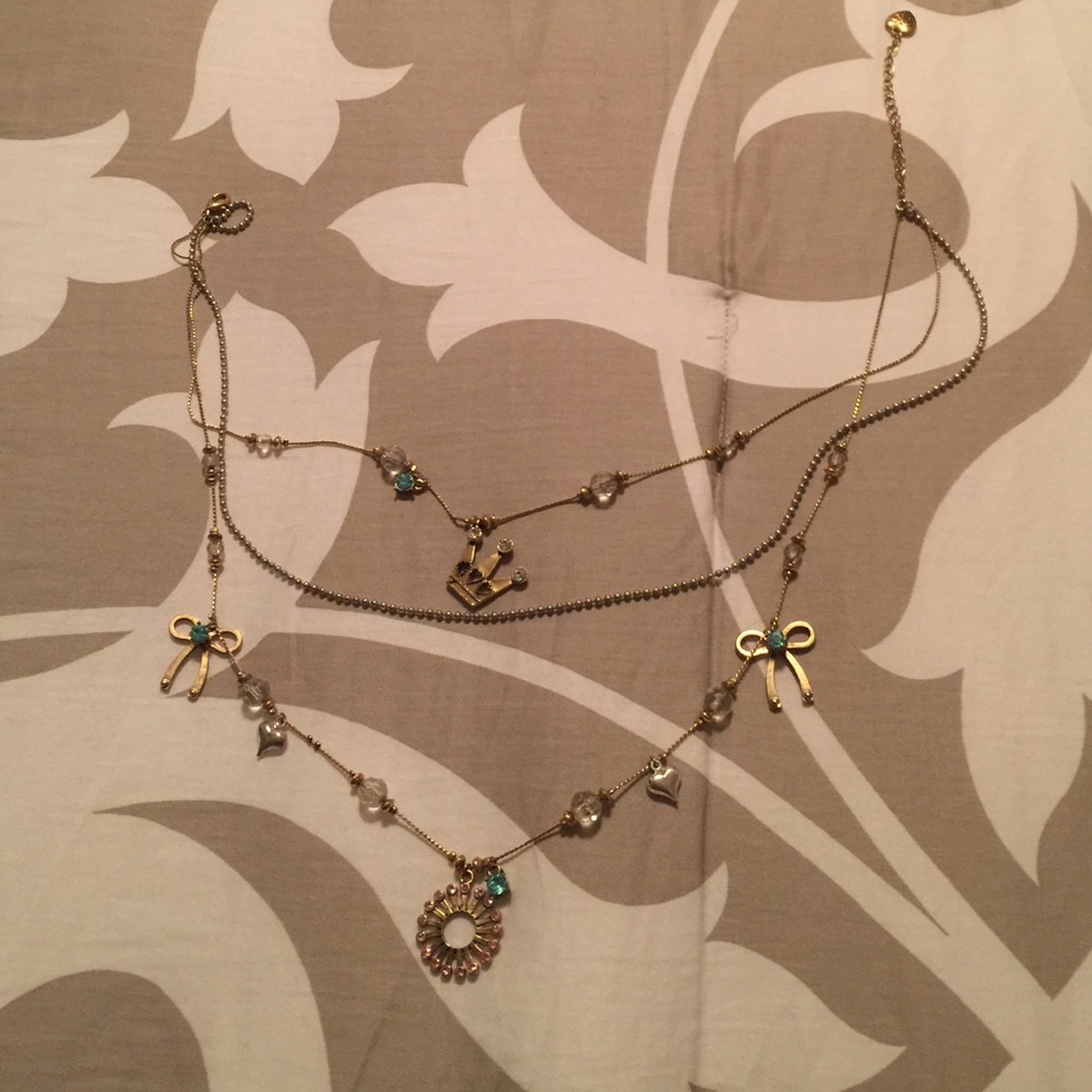 Betsy Johnson layered charm necklace