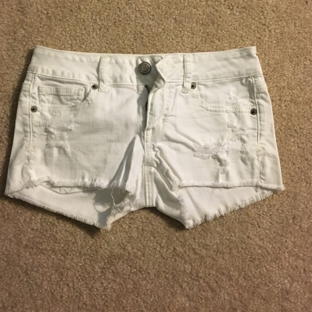 White denim shorts