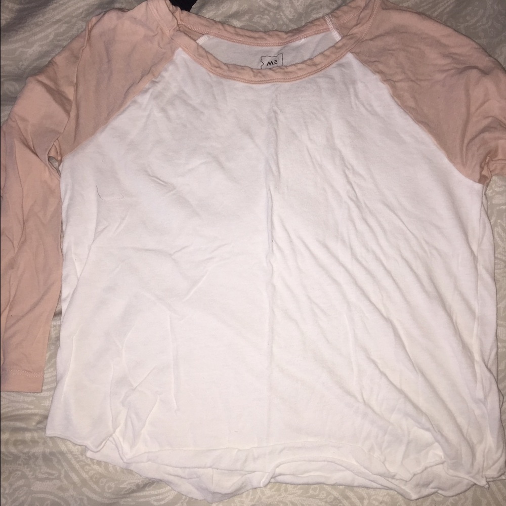 pink and white baseball tee from pacsun