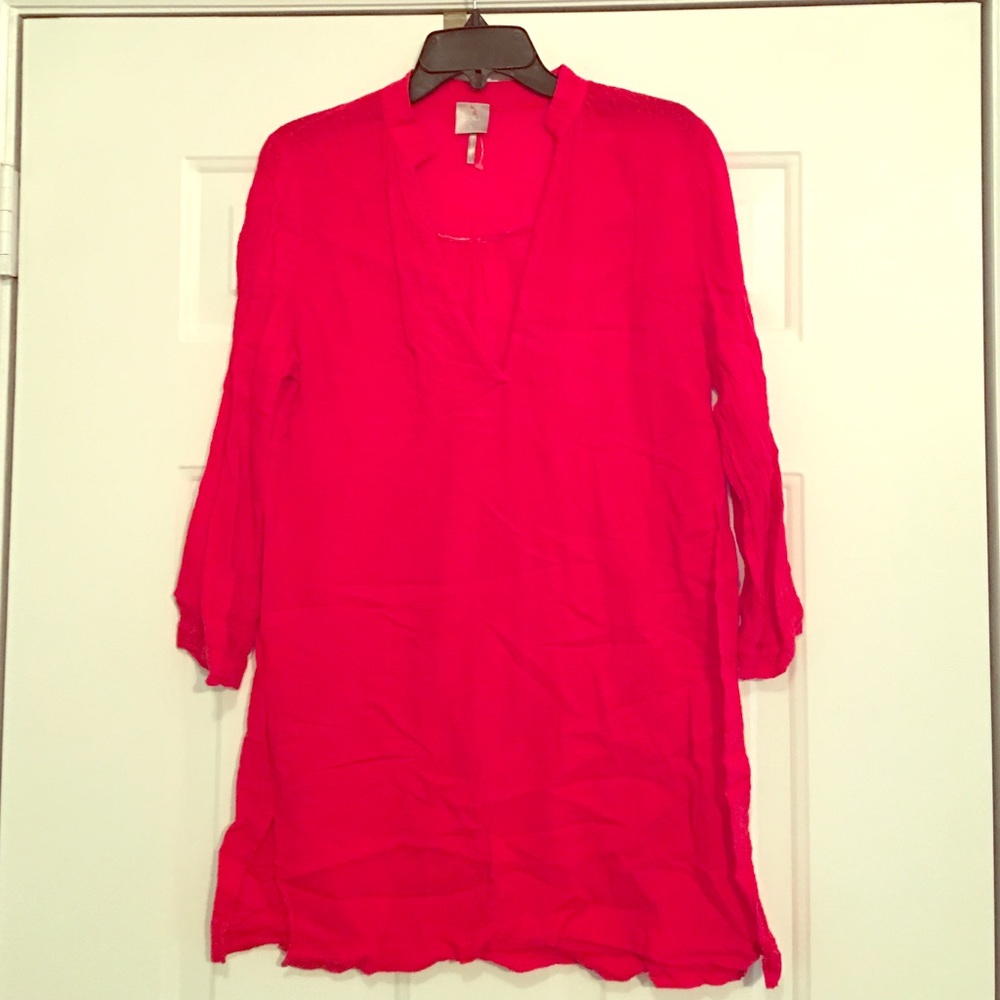 Red v neck tunic