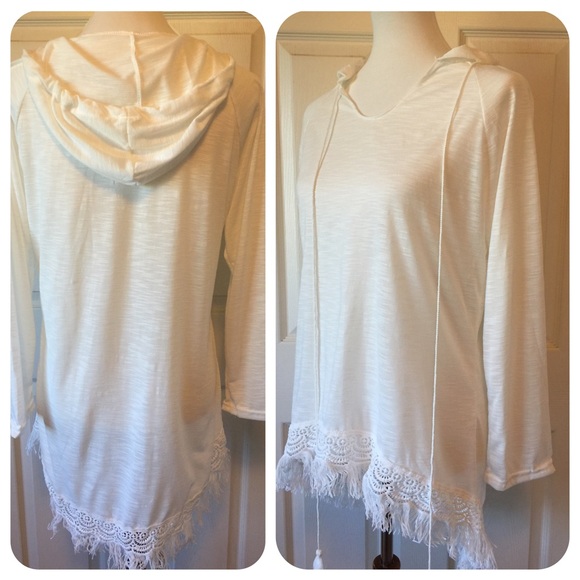 LIGHTWEIGHT WHITE HOODIE 5⭐️RATED - Picture 4 of 4