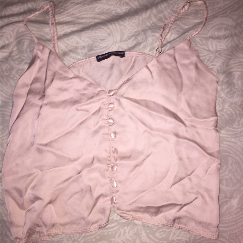 baby pink silk crop top
