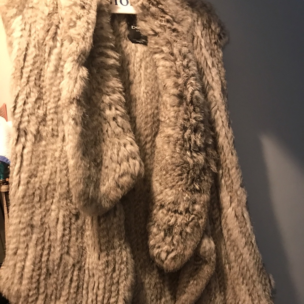 Bebe Grey Fur Vest