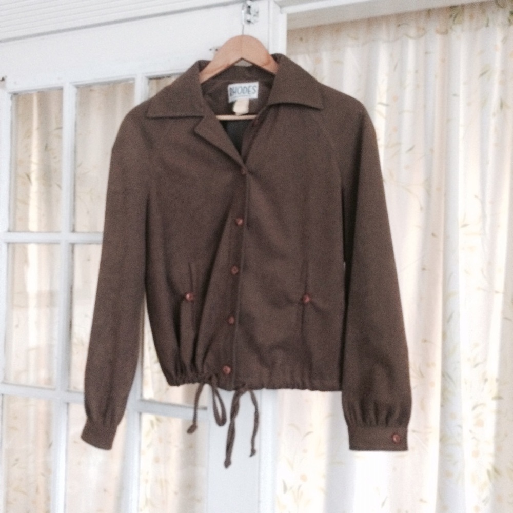 Vintage jacket drawstring bottom