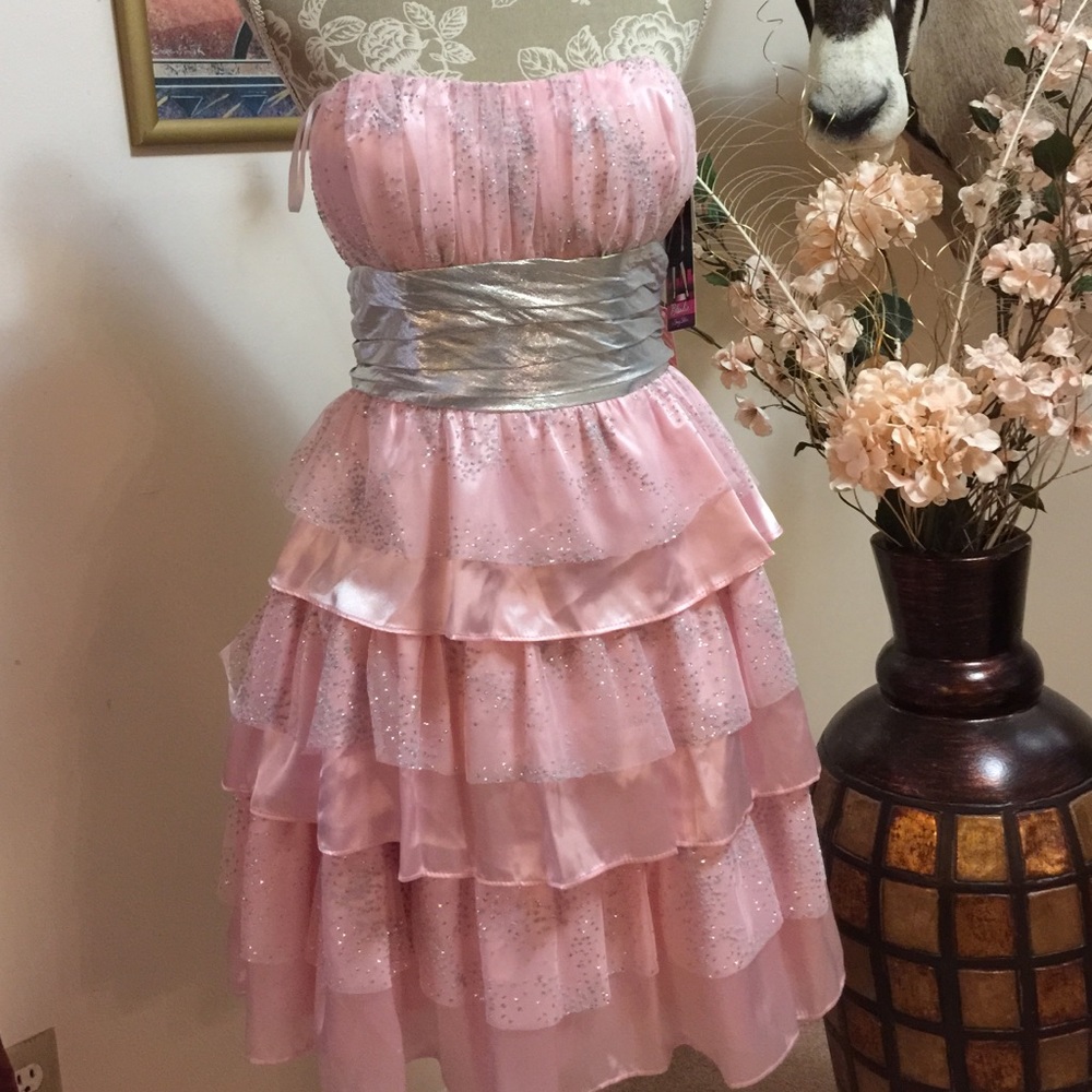 Sparkly pink layered dress