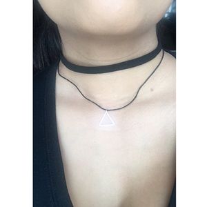 Double Choker with Small Silver Triangle