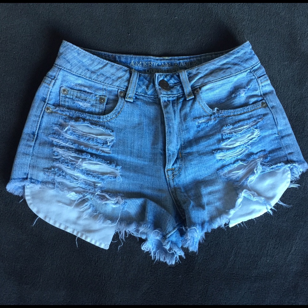 high waisted cut off american eagle shorts