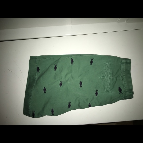 Fish embroidered, green, J.Crew shorts - Picture 2 of 4