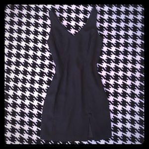 Sexy leg opening black dress