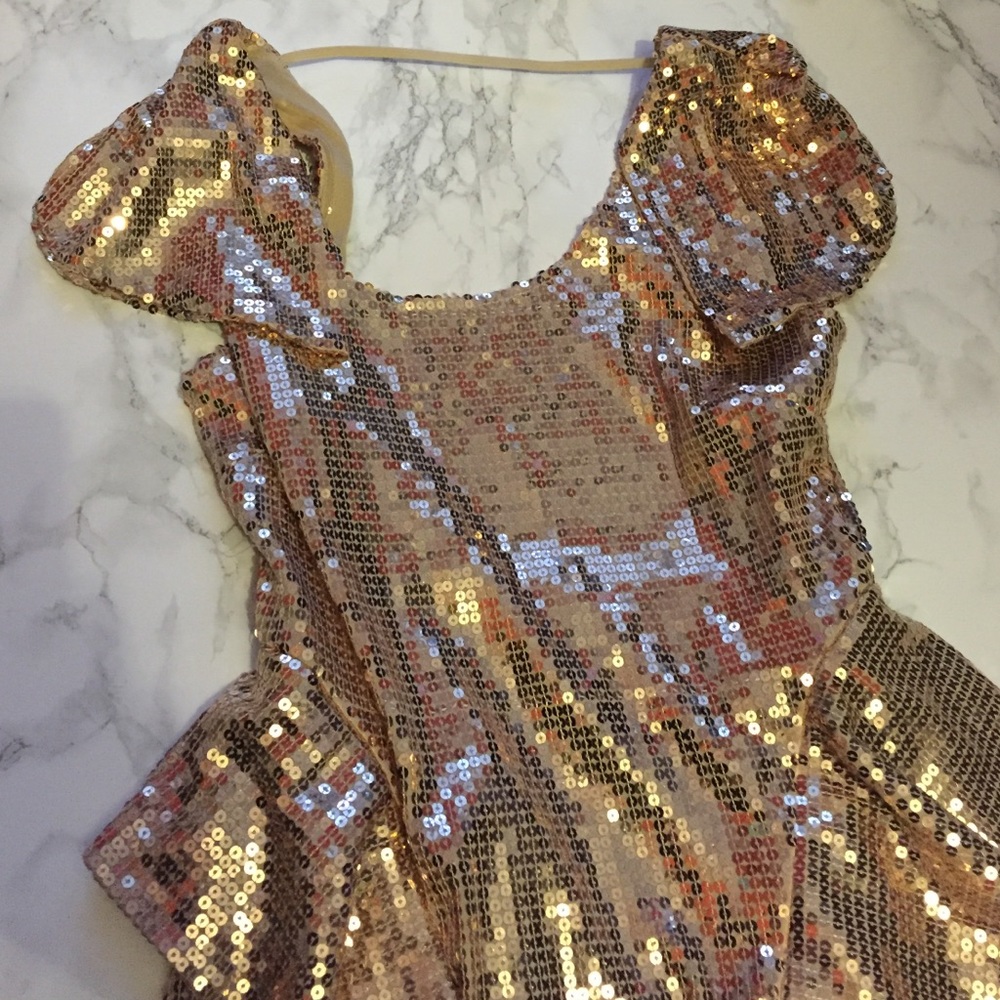 Gold Sequin Party / Cocktail Dress! Like new! Med - Picture 2 of 3