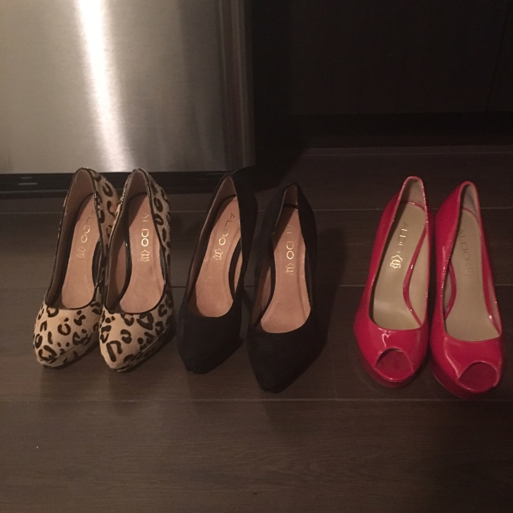 Aldo size 6 shoes, three brand pairs never worn,