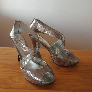 Carlos Santana Silver Metallic Platform Sandal